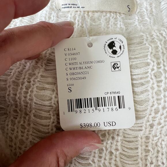 FREE PEOPLE Women's We The Free Teddy Cardi Size S In White Alyssum Combo - Picture 12 of 14